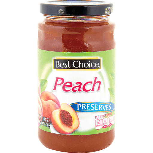 slide 1 of 1, Best Choice Peach Preserves, 18 oz