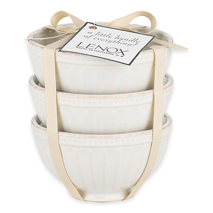 slide 1 of 1, Lenox French Perle Groove Mini Everything Bowls - White, 3 ct