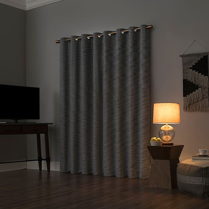 slide 2 of 9, Sun Zero Kamali Textured Strie Thermal Extreme Blackout Curtain - Gray (Single), 96 in