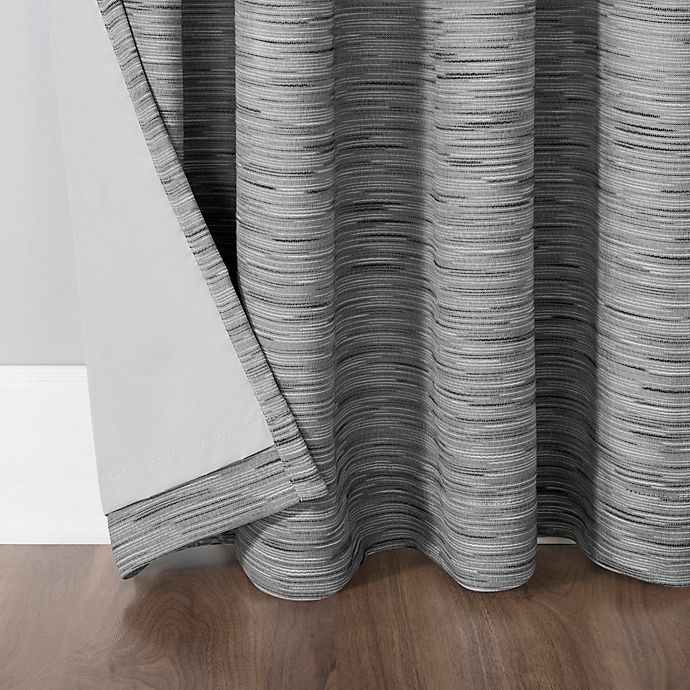 slide 6 of 9, Sun Zero Kamali Textured Strie Thermal Extreme Blackout Curtain - Gray (Single), 96 in