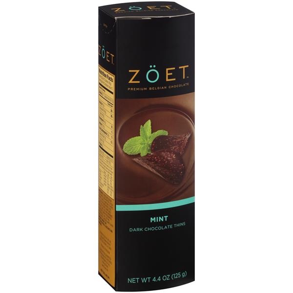 slide 1 of 1, Zöet Mint Dark Chocolate Thins, 4.4 oz