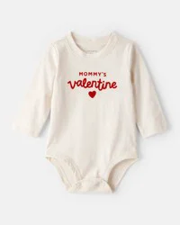 Carter's Baby Boy Mommy's Valentine Long-Sleeve Graphic Bodysuit - Cream Cream NB