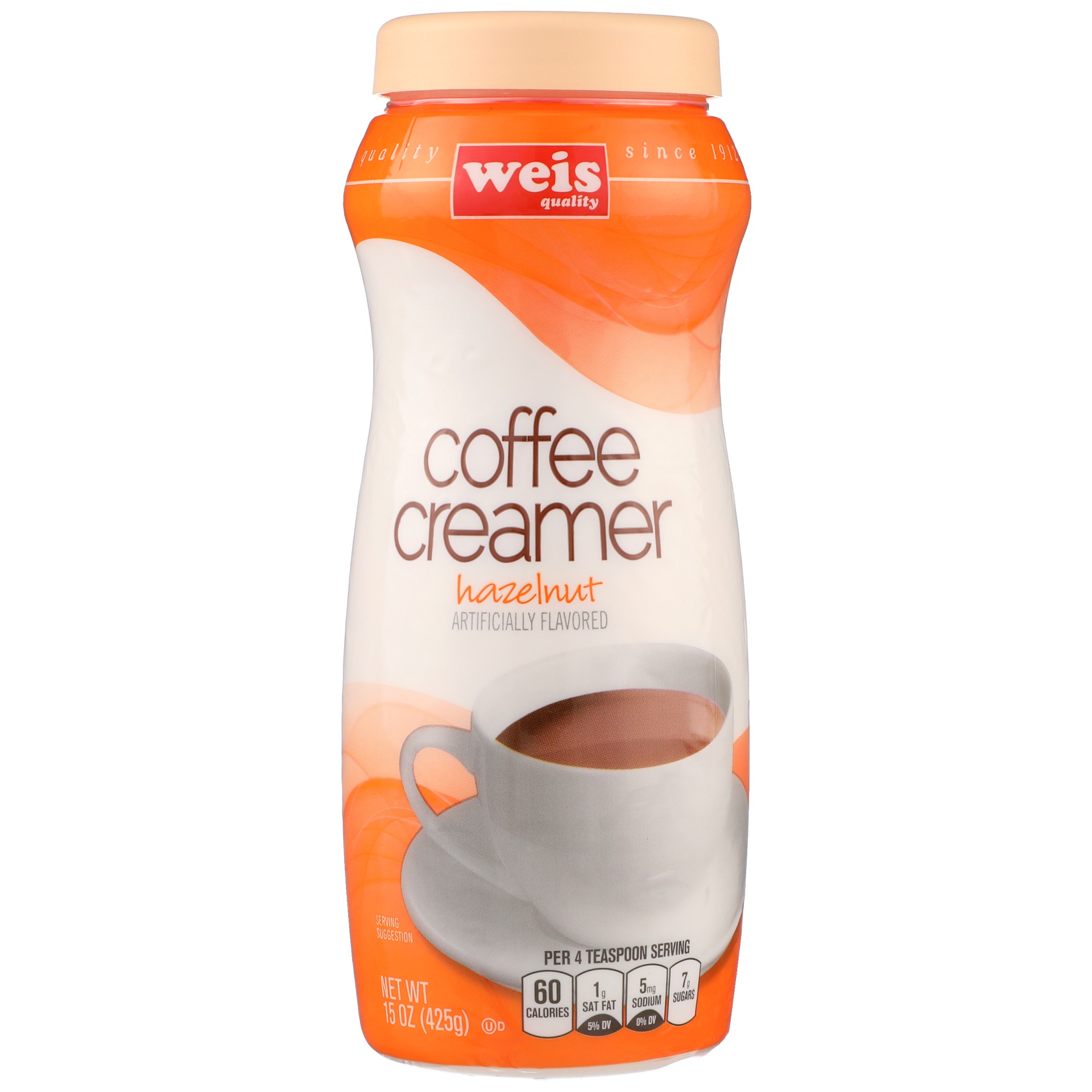 slide 1 of 6, Weis Quality Hazelnut Cream Non-Dairy Coffee Creamer, 15 oz