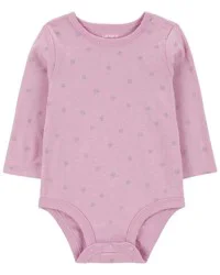 Carter's Baby Glitter Snowflake Long-Sleeve Bodysuit Purple 18M