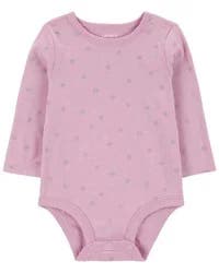 Carter's Baby Glitter Snowflake Long-Sleeve Bodysuit Purple 18M