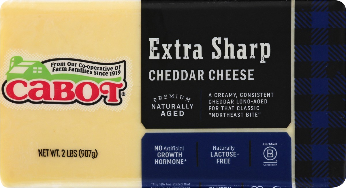 slide 8 of 10, Cabot Extra Sharp White Cheddar Cheese, 2 lb