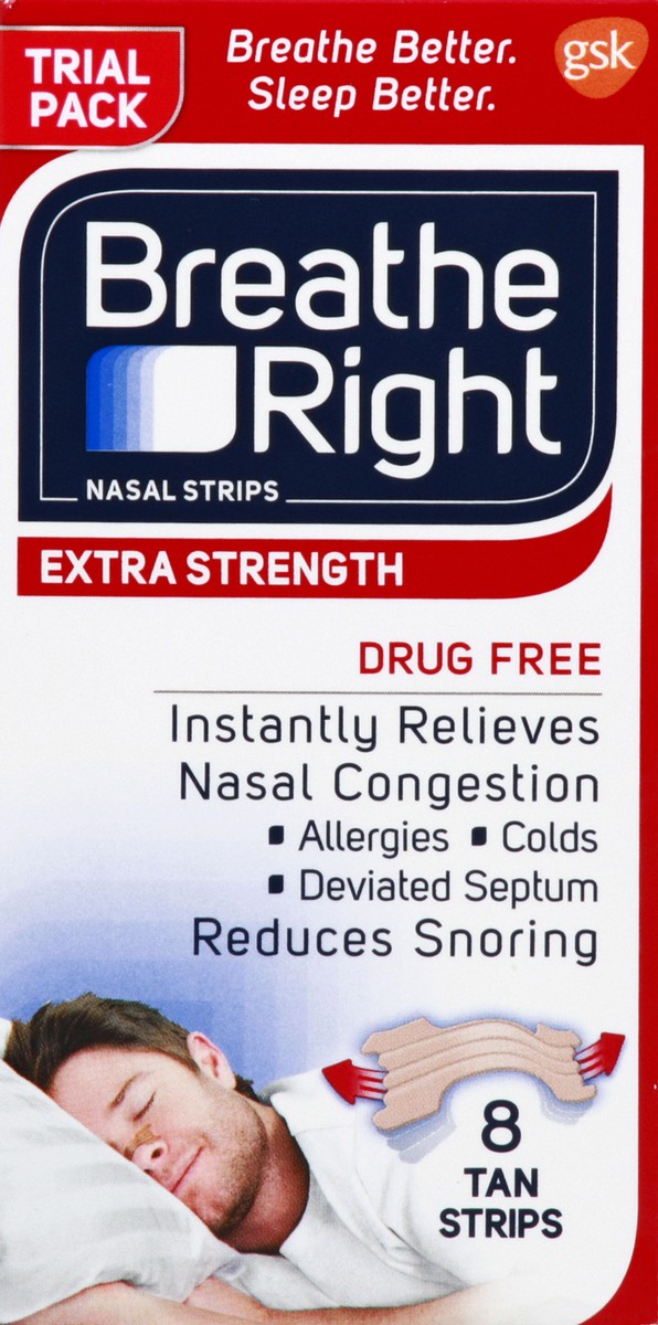 slide 3 of 4, Breathe Right Nasal Strips, 8 ct