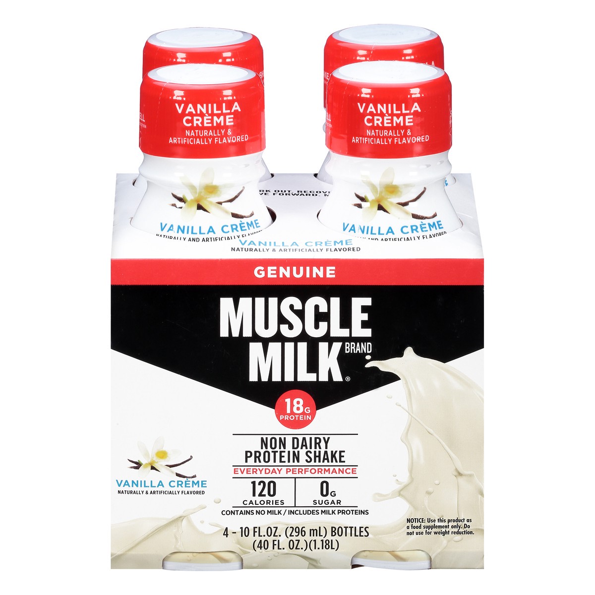 slide 12 of 13, Muscle Milk Non-Dairy Genuine Vanilla Creme Protein Shake 4 ea, 4 ct