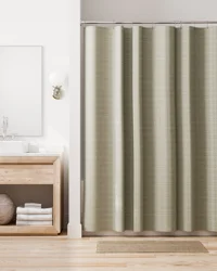 Room & Retreat Bellaire Waffle Weave Fabric Shower Curtain, 70 in x 72 in, Tan