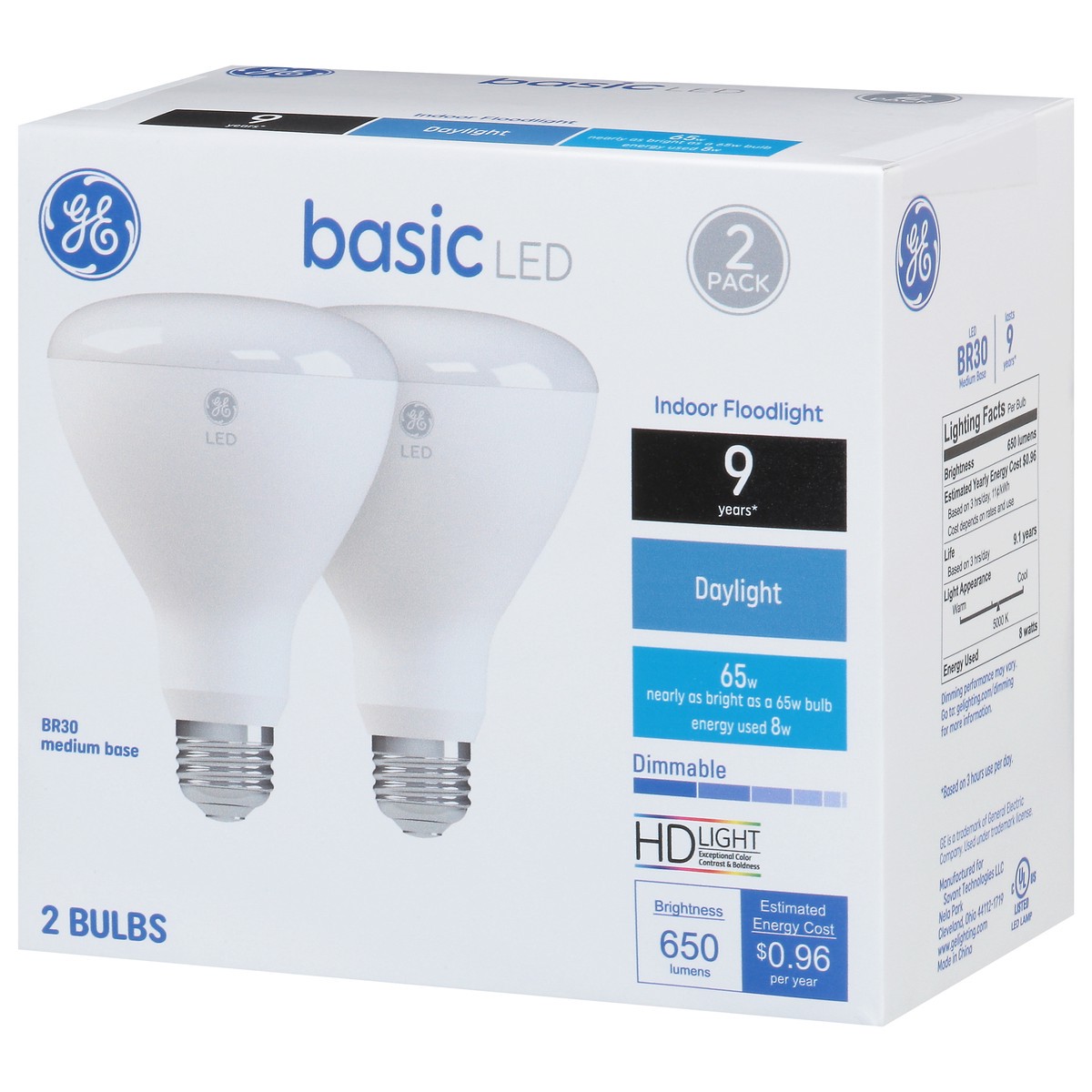 slide 8 of 9, GE Basic 65 Watts Daylight Indoor Floodlight LED Light Bulbs 2 Pack 2 ea, 2 ct