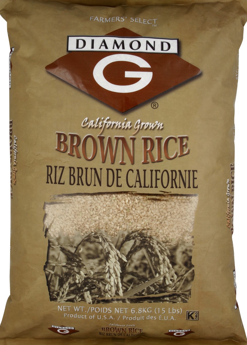 slide 5 of 5, Diamond G Brown Rice, 15 lb