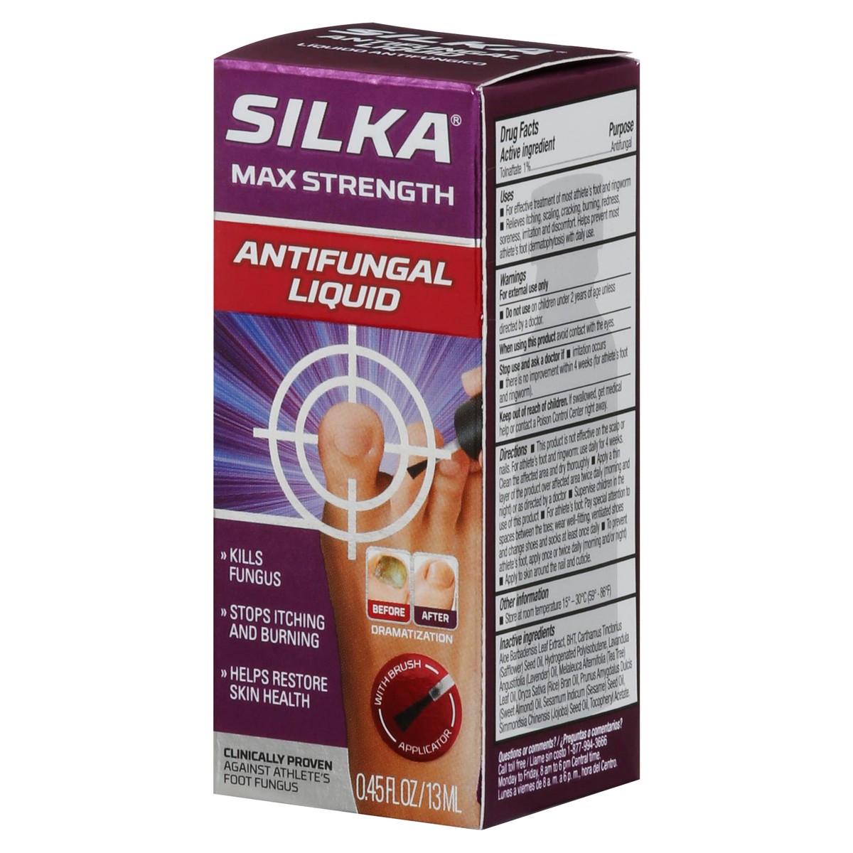 slide 7 of 13, Silka Max Strength Antifungal Liquid 0.45 fl oz, 0.45 fl oz