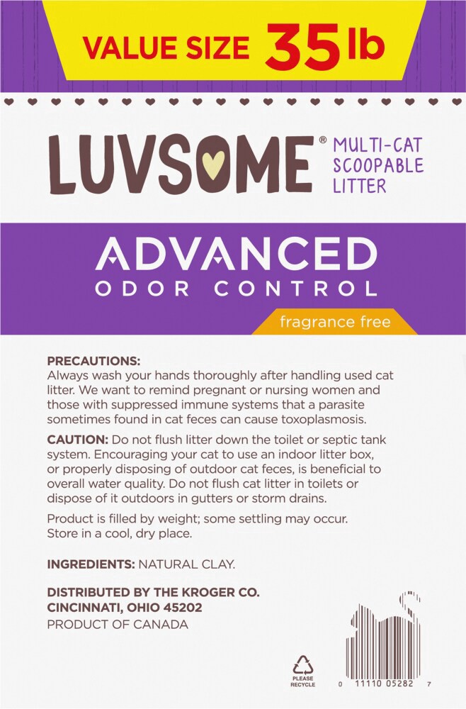 slide 2 of 6, Luvsome Advanced Odor Control Fragrance Free Multicat Scoopable Litter, 35 lb