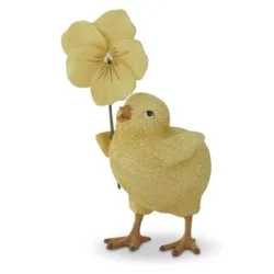 4.5 in. Resin Chick With Pansy
