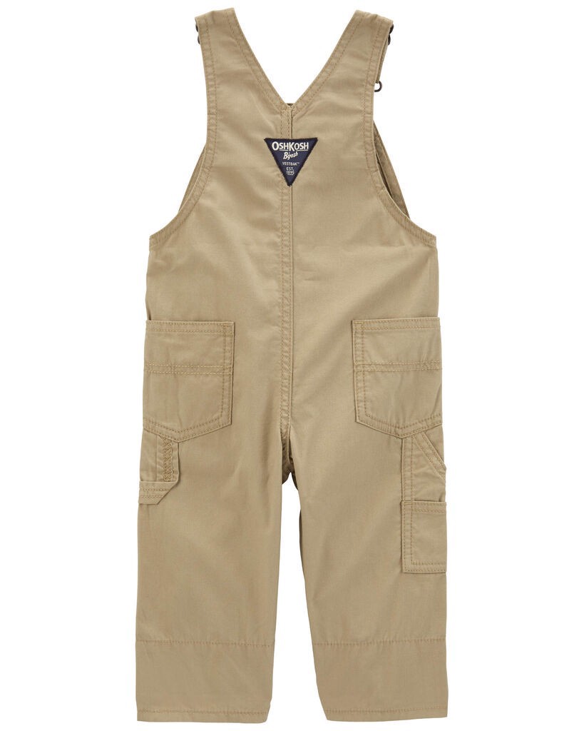 slide 3 of 3, Oshkosh Baby Classic Plaid-Lined Canvas Overalls Khaki 18M, 1 ct