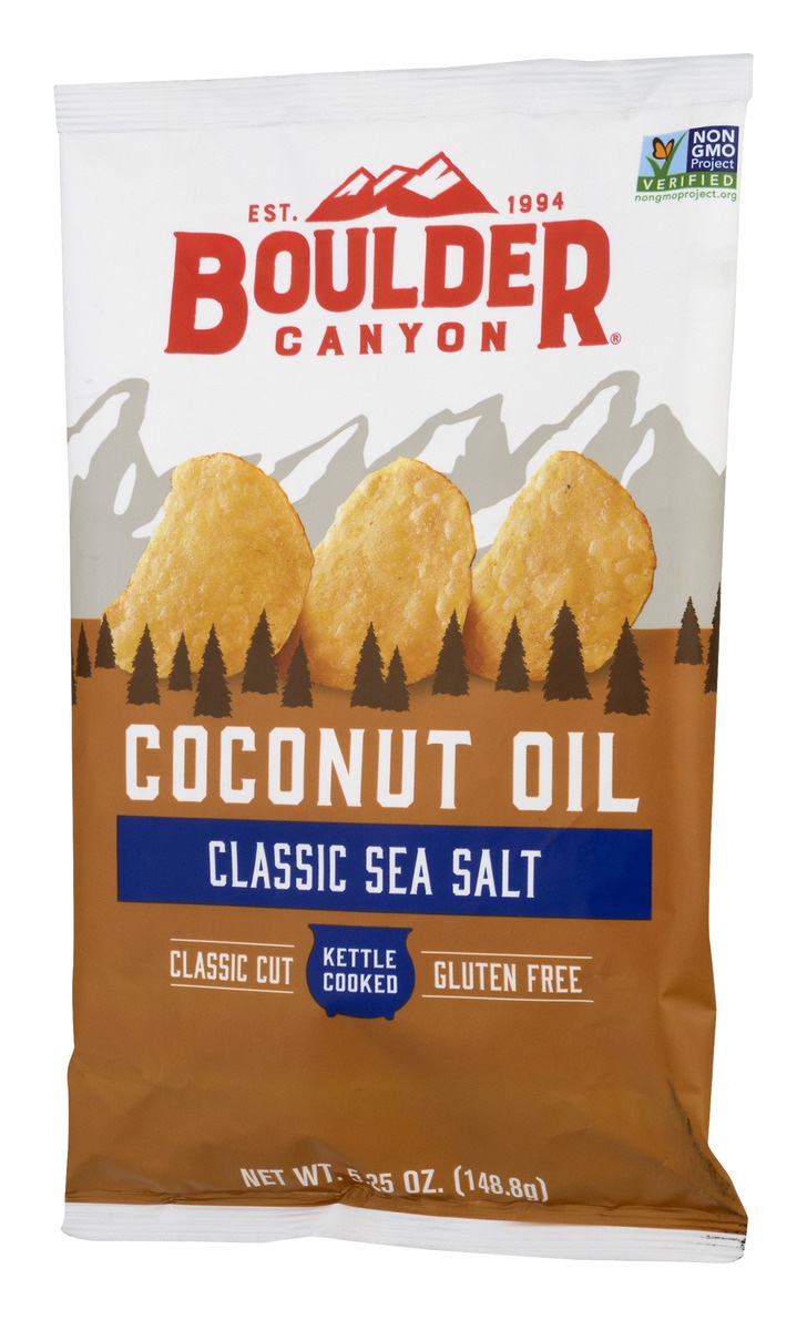 slide 4 of 11, Boulder Canyon Coconut Oil Kettle Cooked Potato Chips With Sea Salt, 5.25 oz