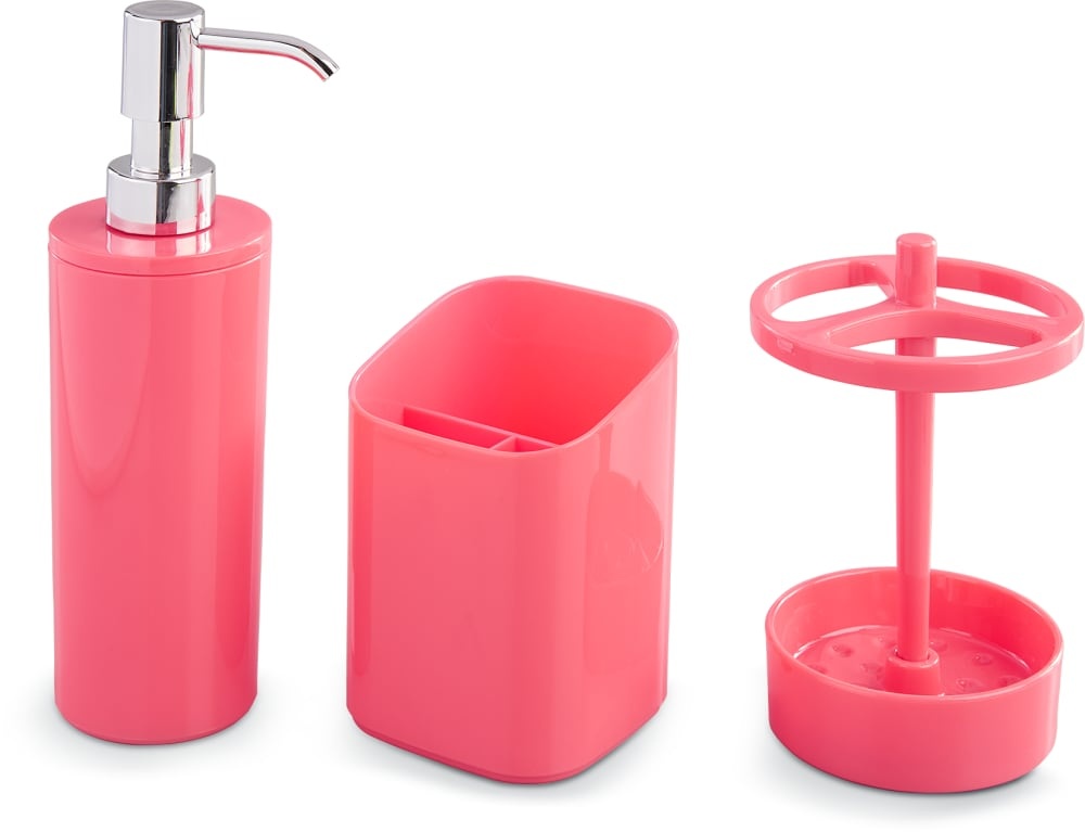 slide 1 of 1, Everyday Living Bathroom Accessory Set - Coral, 1 ct