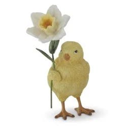4.5 in. Resin Chick With Daffodil