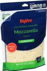 Hy-vee Mozzarella Low-moisture Whole Milk Shredded Cheese