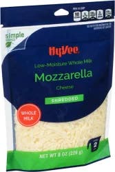 Hy-vee Mozzarella Low-moisture Whole Milk Shredded Cheese