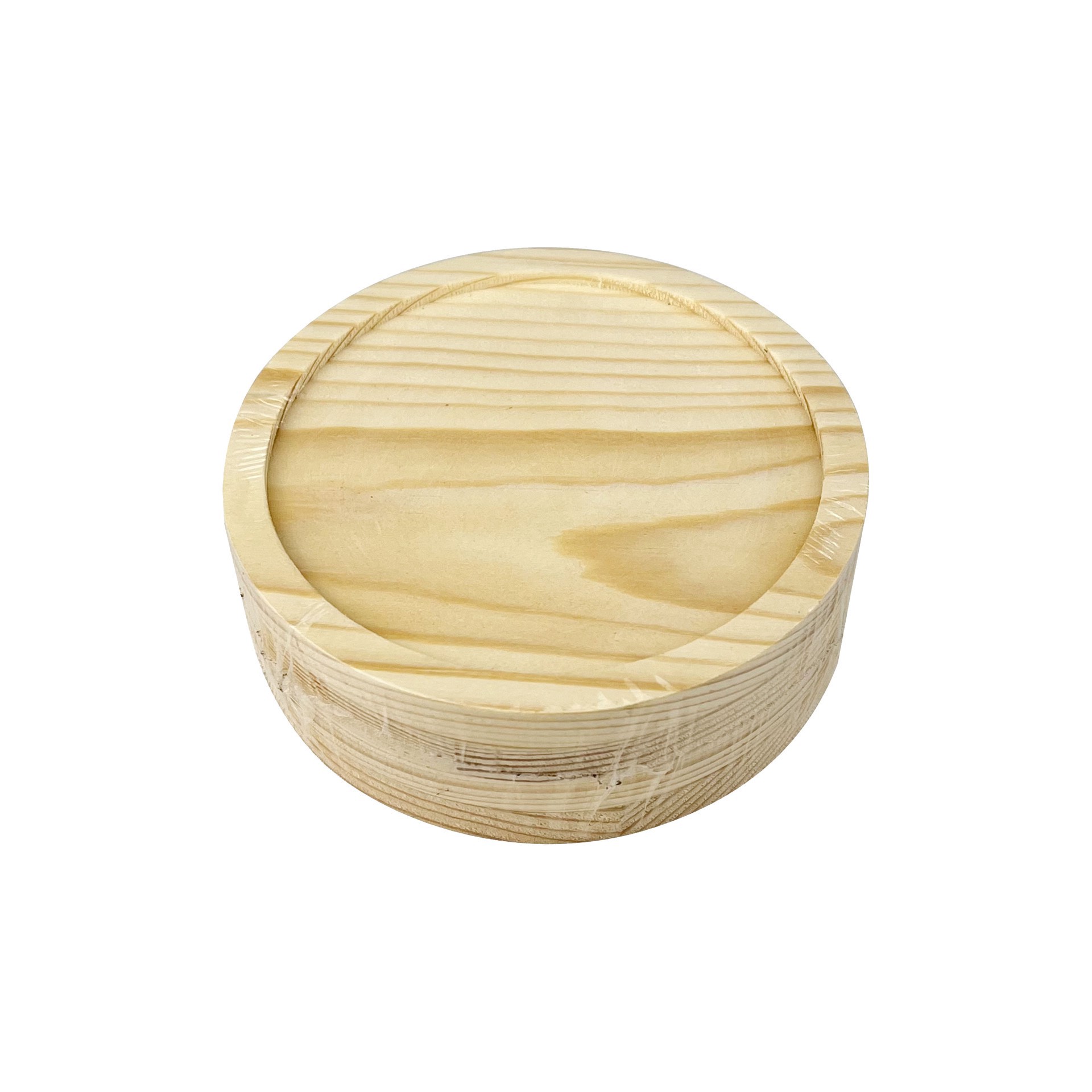 slide 4 of 4, Round Welled Pinewood Coasters, 4ct. By Make Market, 4 ct