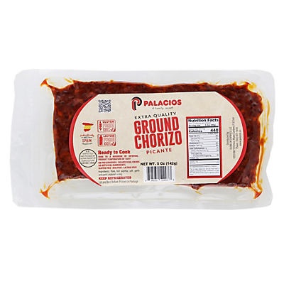 slide 1 of 1, Palacios Spicy Ground Chorizo, 5 oz