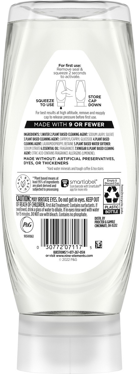 slide 2 of 3, 9 Elements EZ Squeeze Dish Soap, Eucalyptus Scent, 15 oz Bottle, 15 fl oz
