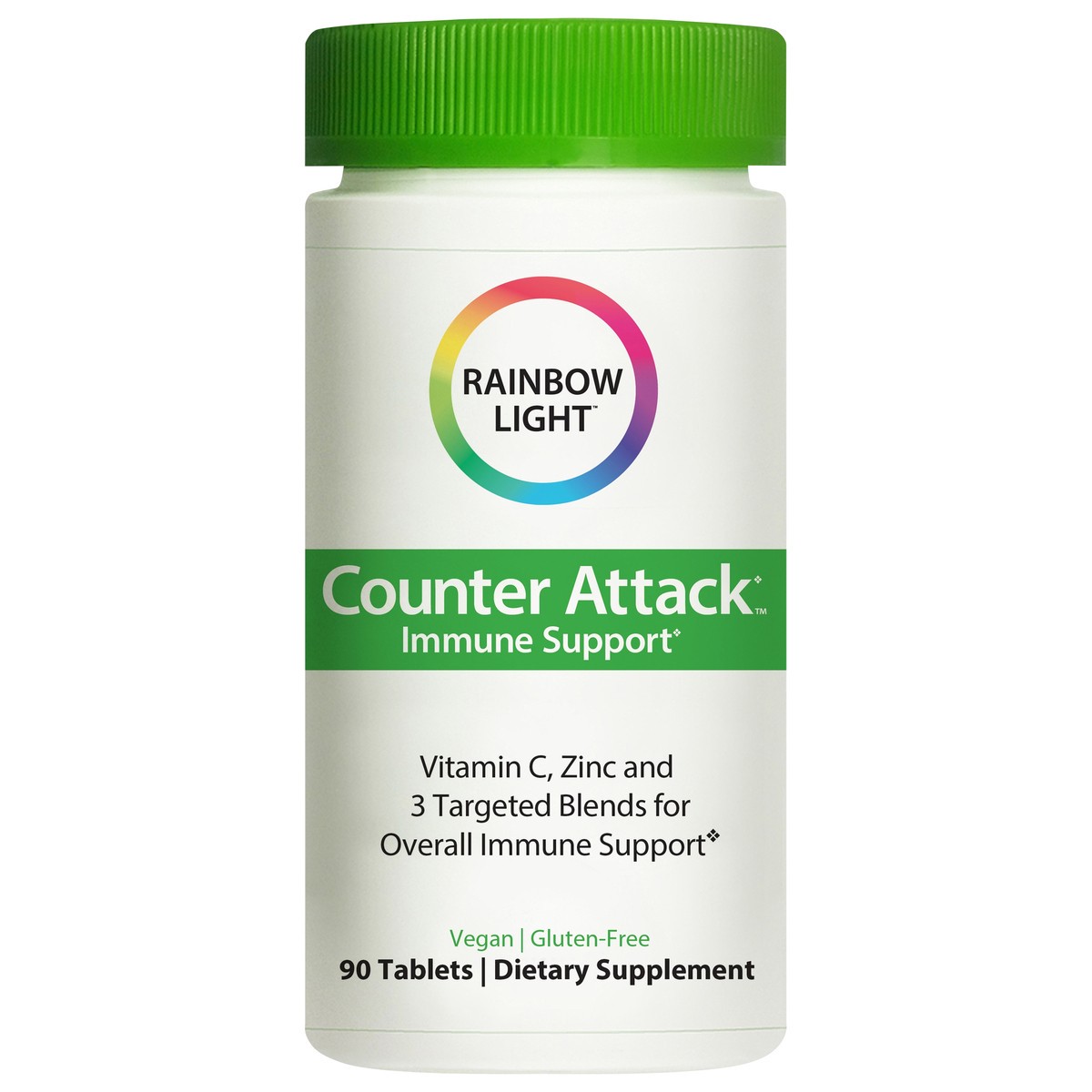 slide 1 of 7, Rainbow Light Counter Attack Immune Support 90 Tablets, 90 ct