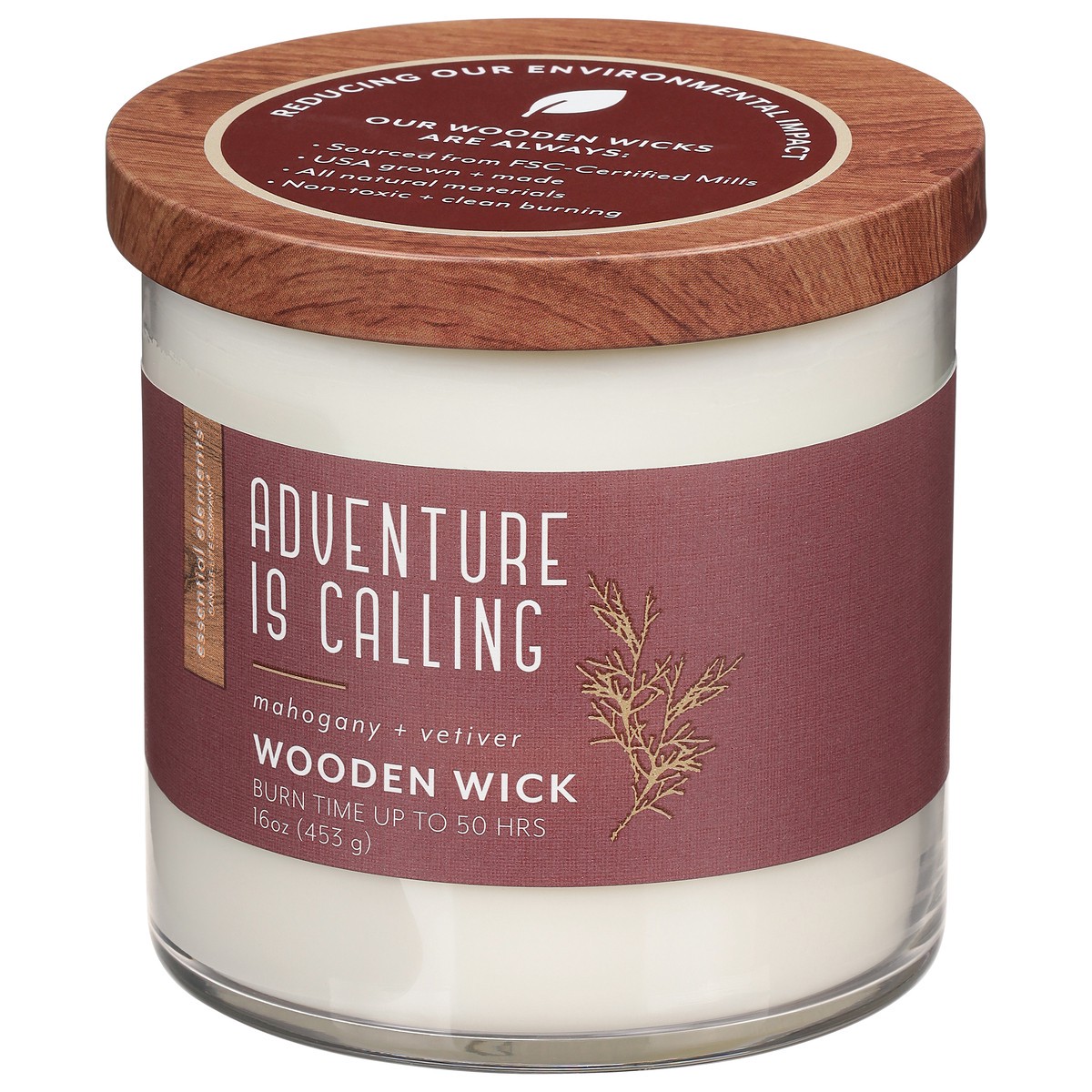 slide 4 of 9, Candle Lite Essential Elements Essential Elements Adventure Is Calling Wooden Wick Candle 16Oz, 1 ct