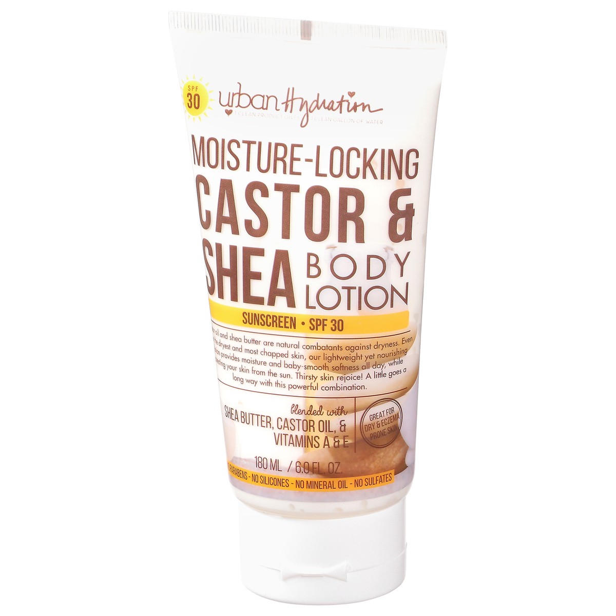 slide 8 of 9, Urban Hydration Sunscreen SPF 30 Moisture-Locking Castor & Shea Body Lotion 6.0 fl oz, 6 oz