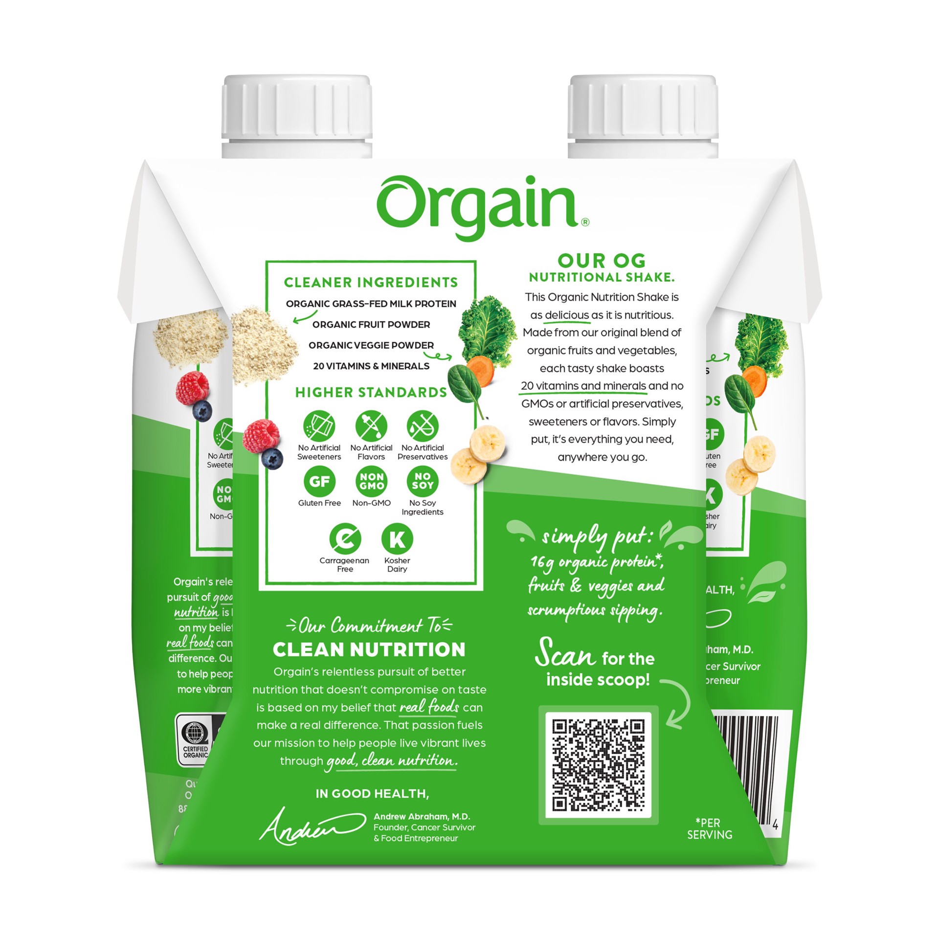 slide 3 of 7, Orgain Organic Nutrition Shake, Grass Fed Protein, Iced Café Mocha - 44 fl oz, 4 ct