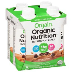 Orgain Organic Nutrition 4 Pack Iced Cafe Mocha Flavored Nutritional Shake 4 - 11 fl oz Cartons