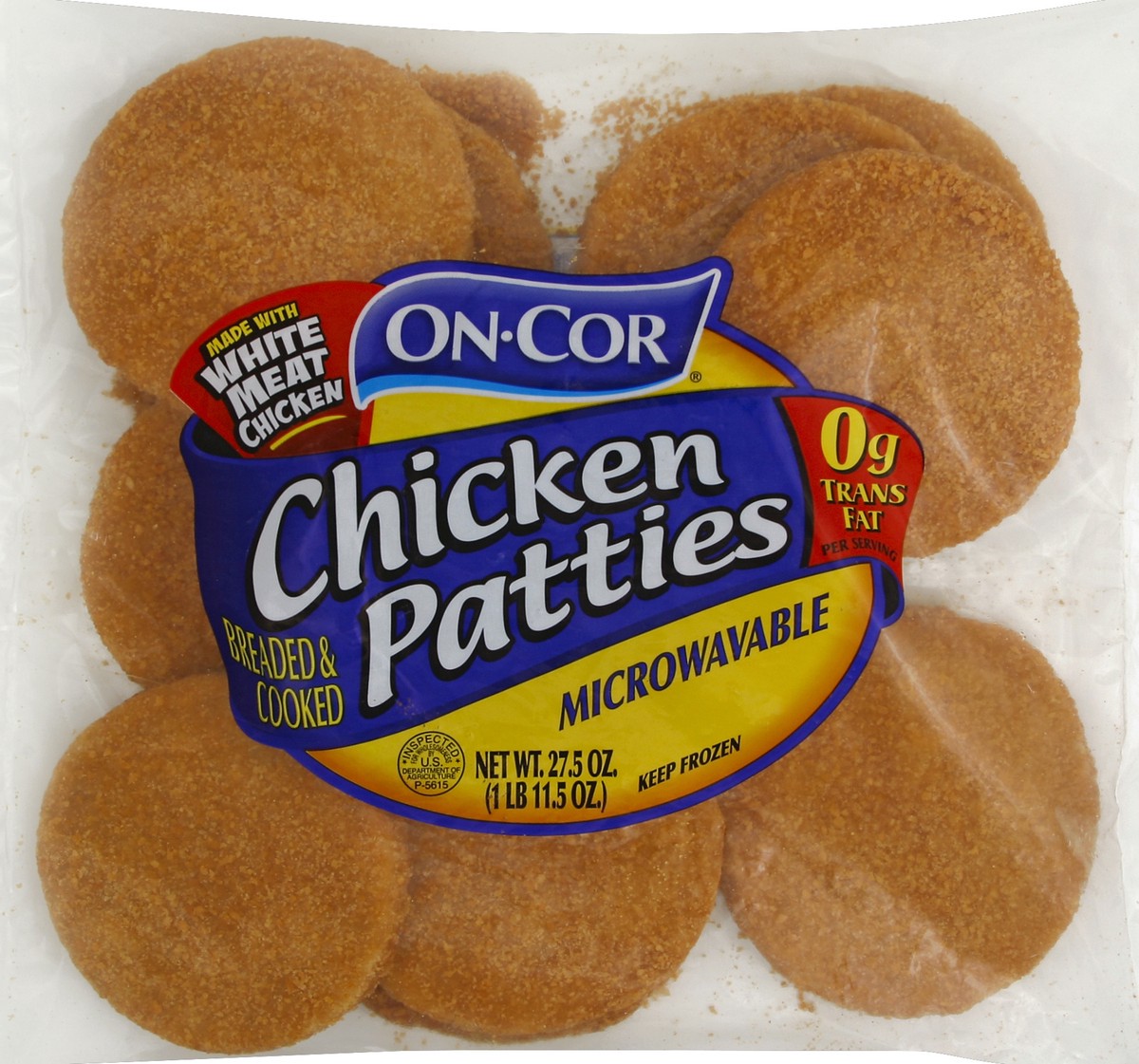 slide 1 of 6, On-Cor Chicken Patties, 27.5 oz