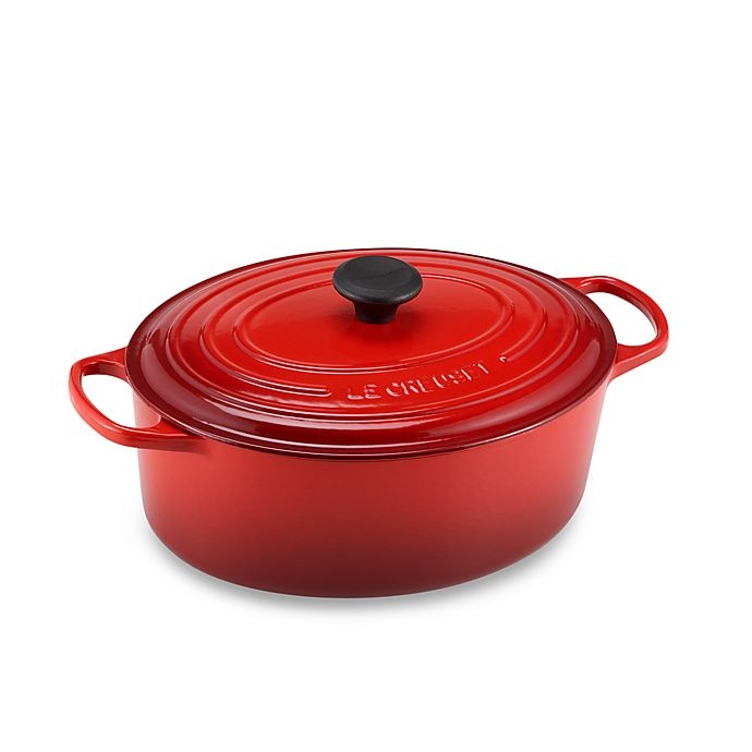 slide 1 of 1, Le Creuset Signature Oval Dutch Oven - Cherry, 6.75 qt