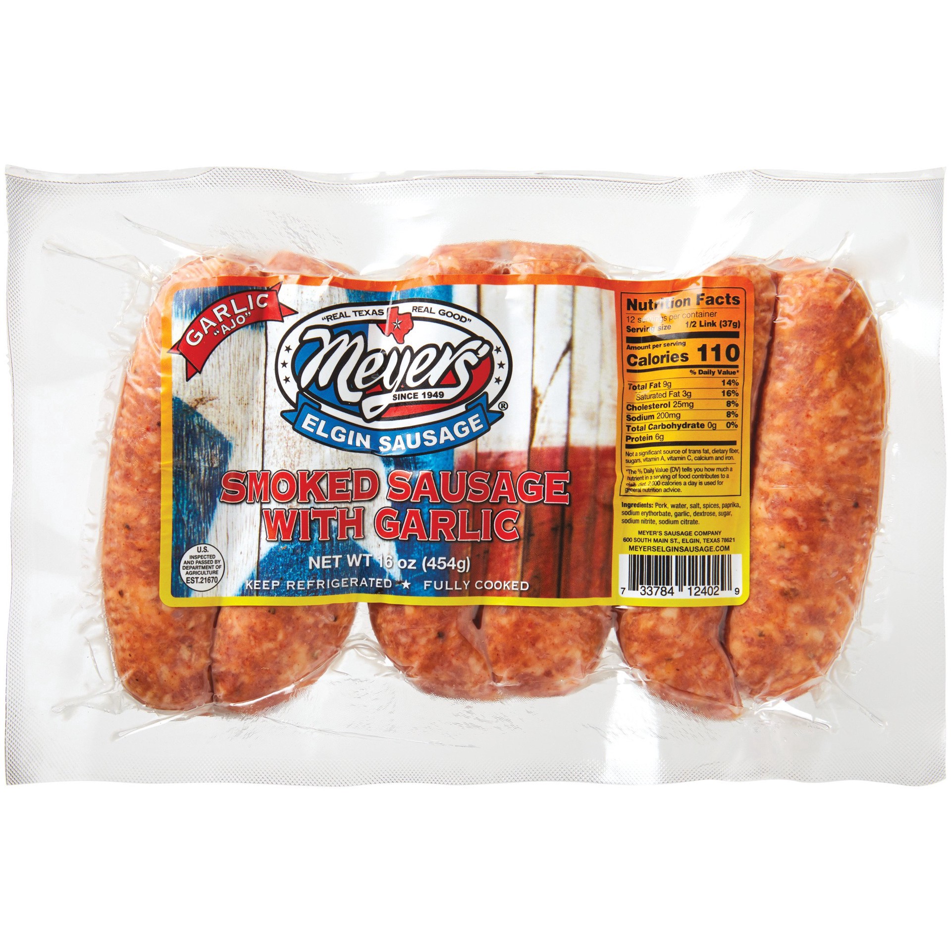 slide 1 of 1, Meyer's Smoked Sausage Links with Garlic, 16 oz