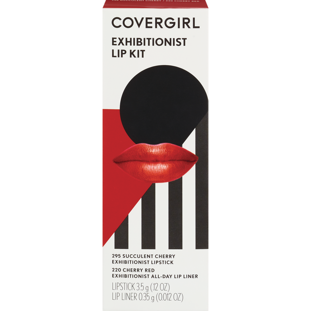 slide 1 of 1, Covergirl Cherry Red Exhibitionist Lip Kit, 1 ct