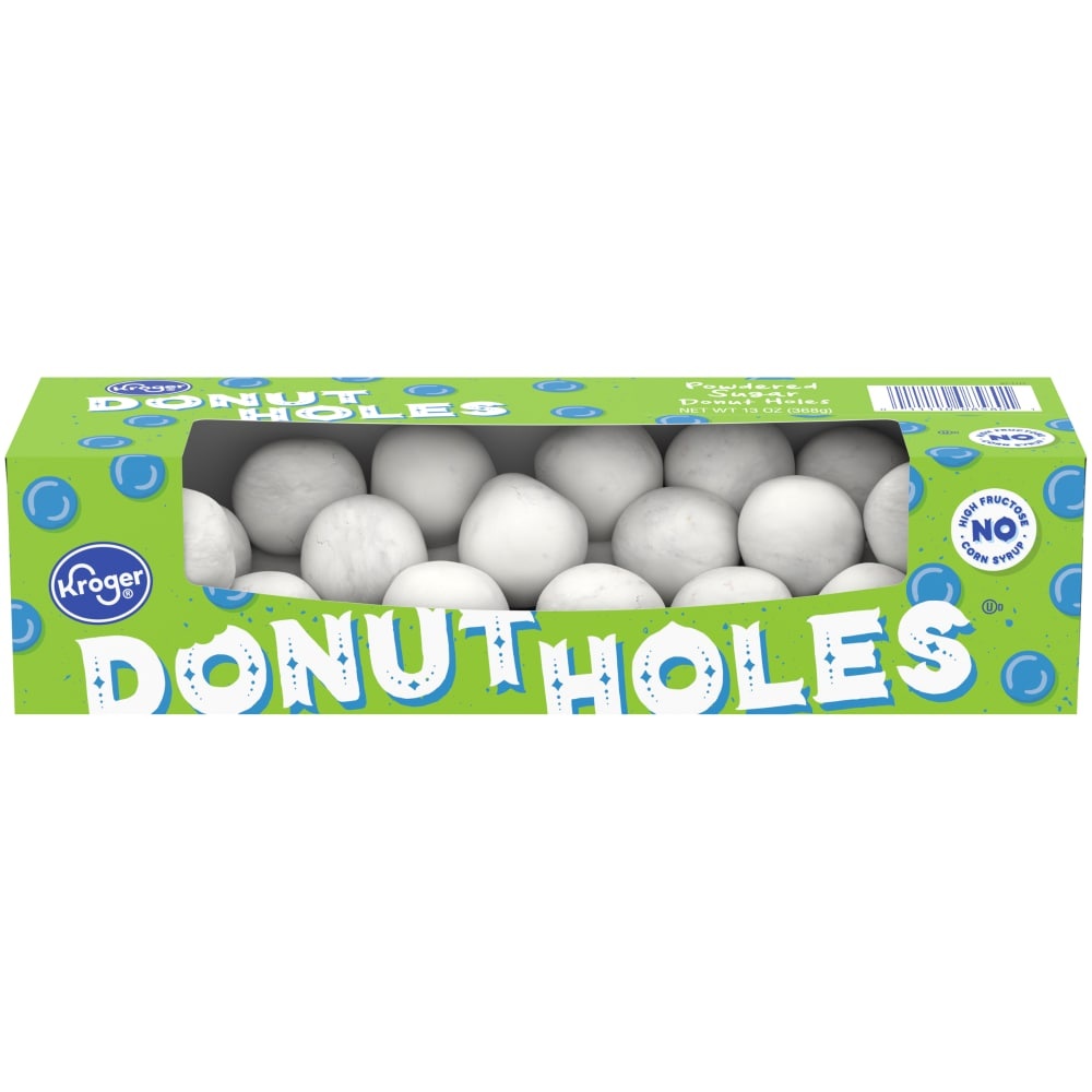slide 1 of 1, Kroger Powdered Sugar Donut Holes, 13 oz