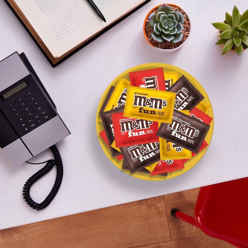 slide 8 of 8, M&M's Milk Chocolate, Peanut & Peanut Butter Candy Fun Size Variety Pack, Party Size - 19.41 Oz Bulk Bag, 19.4 oz