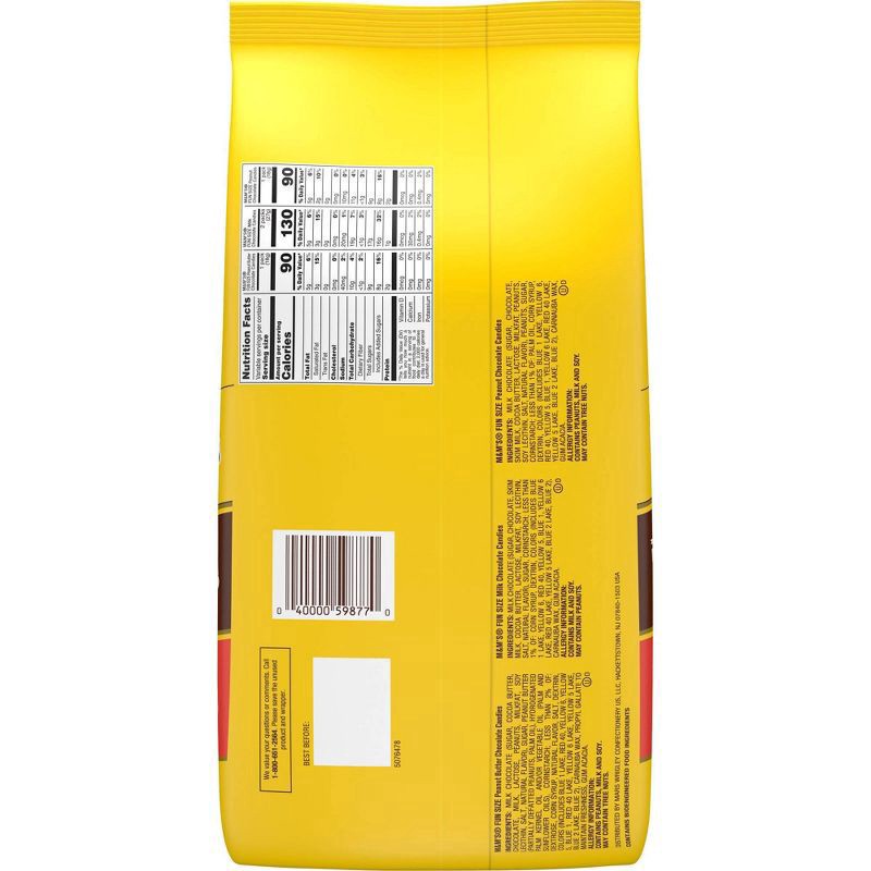 slide 4 of 8, M&M's Milk Chocolate, Peanut & Peanut Butter Candy Fun Size Variety Pack, Party Size - 19.41 Oz Bulk Bag, 19.4 oz