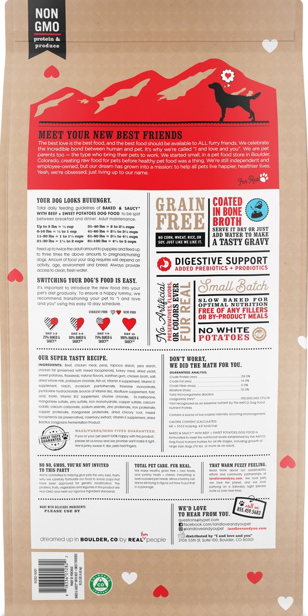 slide 3 of 3, I and Love and You Baked &; Saucy Beef and Sweet Potato Dry Dog Food, 10.25 lb