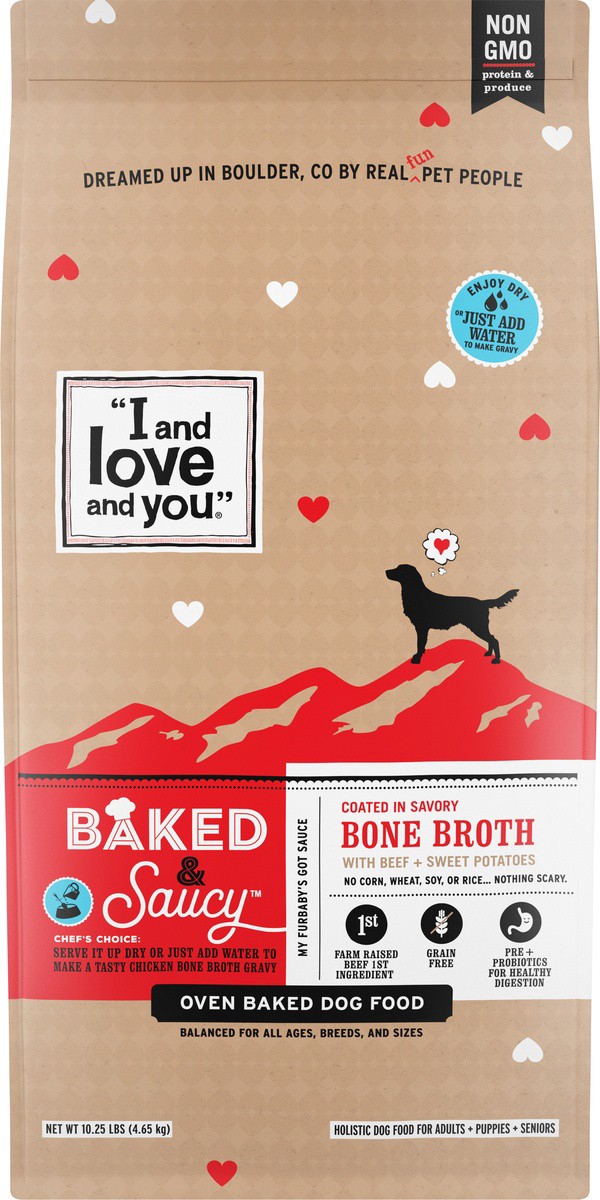 slide 2 of 3, I and Love and You Baked &; Saucy Beef and Sweet Potato Dry Dog Food, 10.25 lb