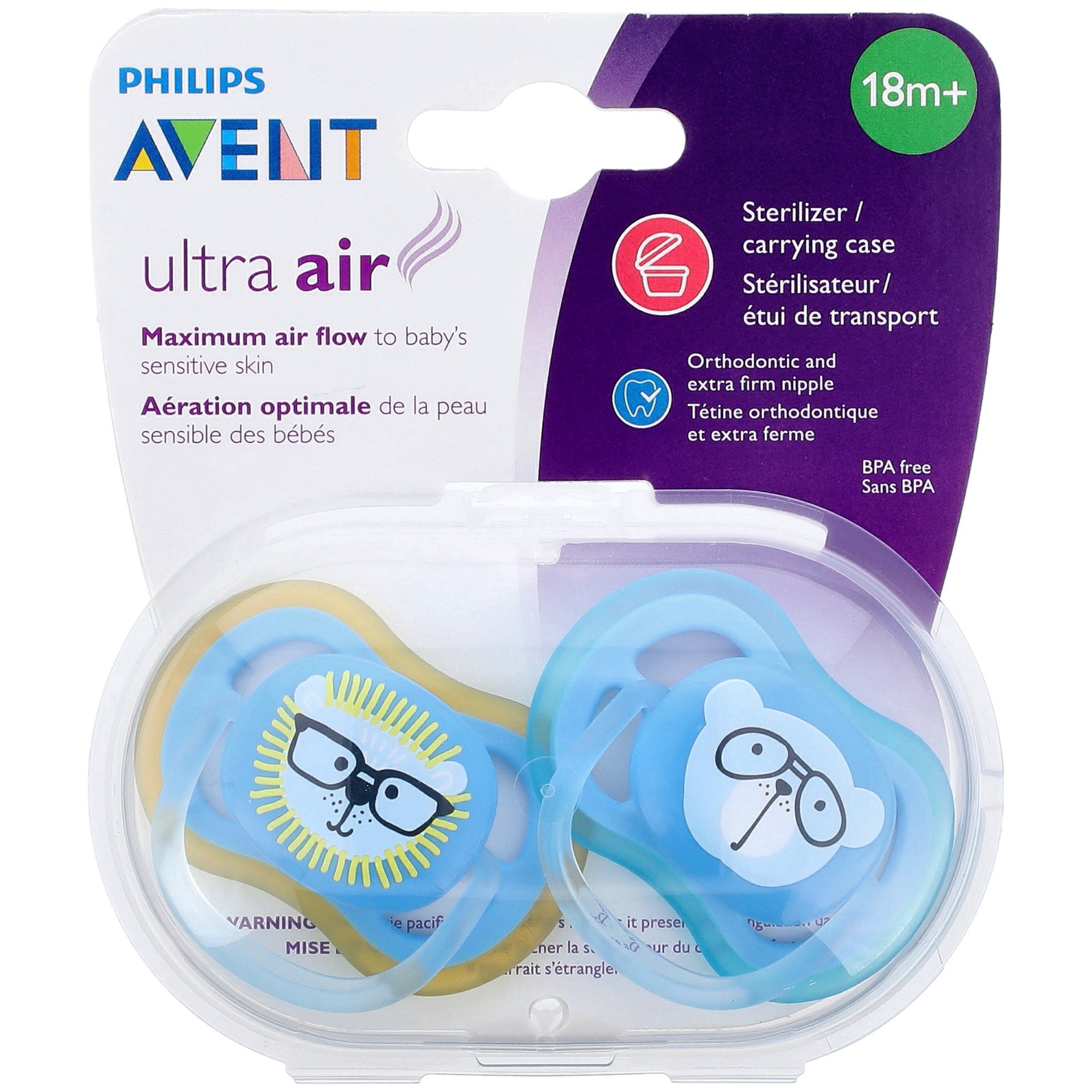 slide 1 of 1, Avent Ultra Air Pacifier 18m+, 2 ct