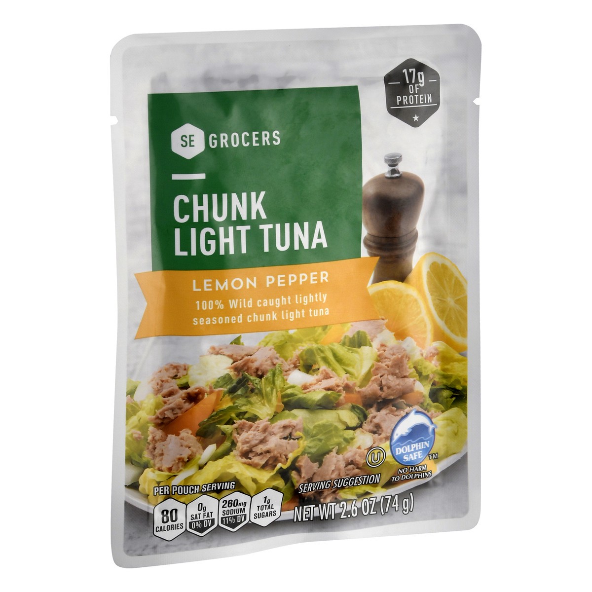 slide 8 of 9, Se Grocers Seg Pch Tuna Lem Pep, 2.6 oz