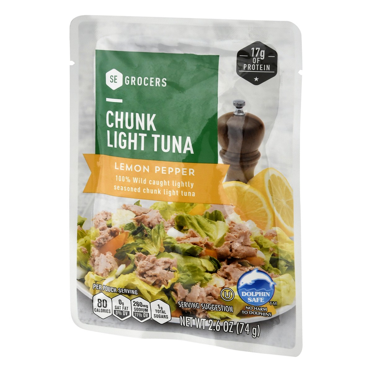 slide 7 of 9, Se Grocers Seg Pch Tuna Lem Pep, 2.6 oz