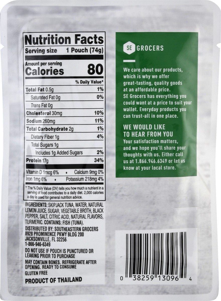 slide 9 of 9, Se Grocers Seg Pch Tuna Lem Pep, 2.6 oz