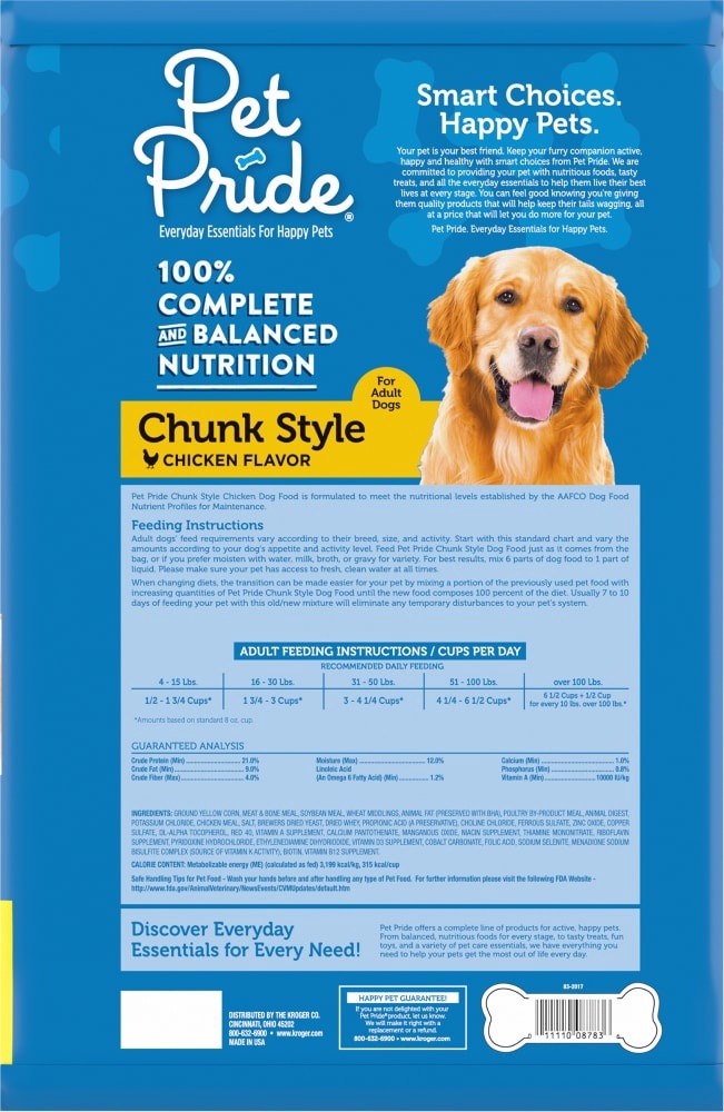 slide 2 of 3, Pet Pride Chunk Style Chicken Flavor Dog Food, 50 lb