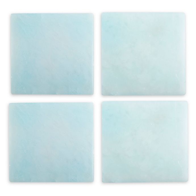 slide 1 of 2, Thirstystone Alabaster Coasters - Light Blue, 4 ct