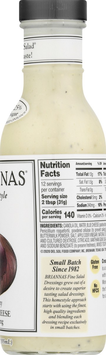 slide 11 of 12, BRIANNAS Brianna Bleu Cheese Dressing, 12 oz