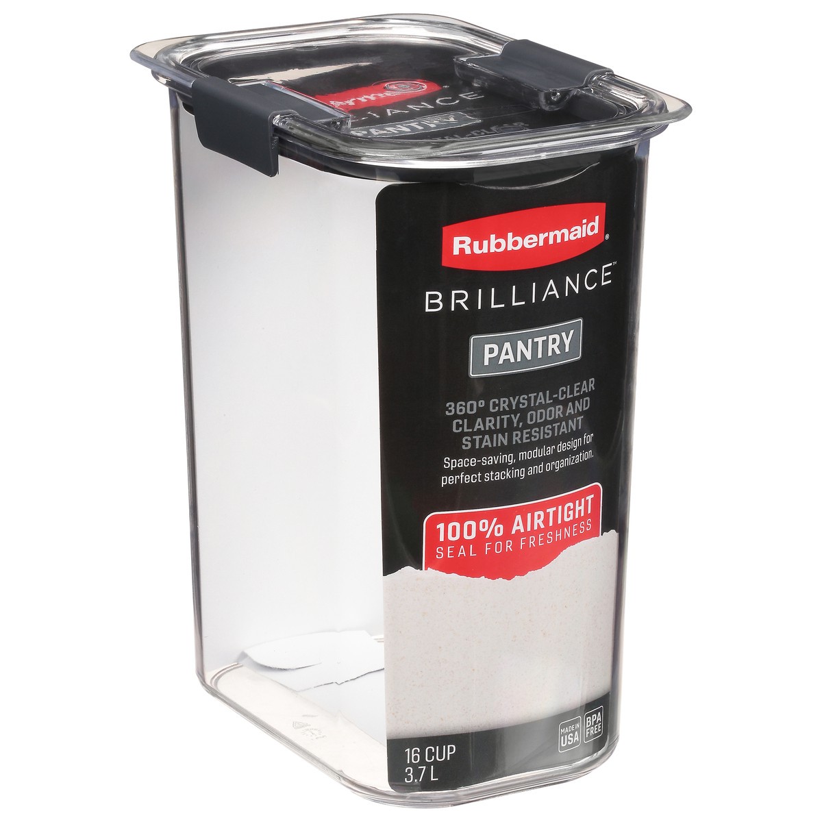 slide 7 of 9, Rubbermaid Brilliance 16 Cup Pantry Food Storage Container 1 ea, 1 ct