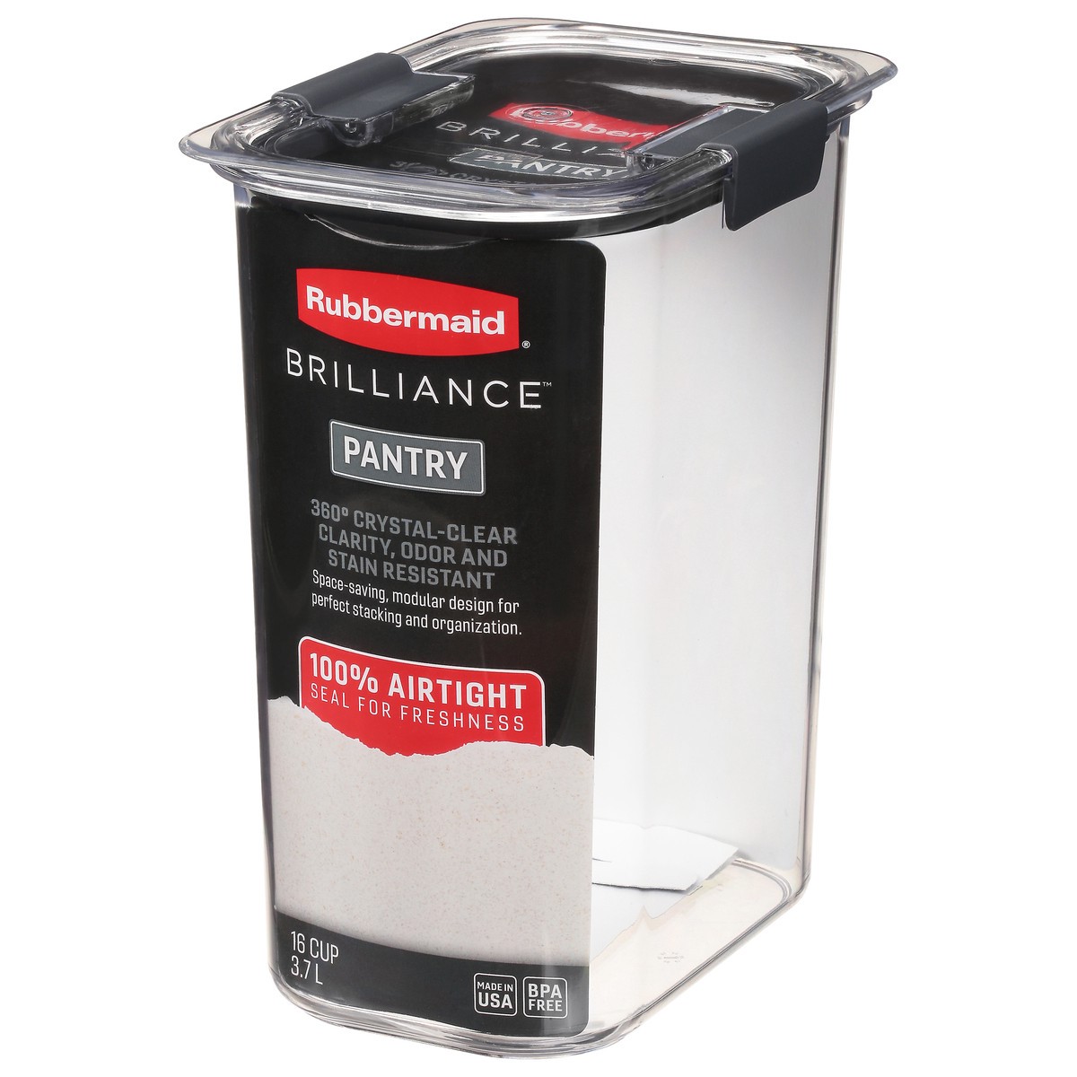 slide 8 of 9, Rubbermaid Brilliance 16 Cup Pantry Food Storage Container 1 ea, 1 ct